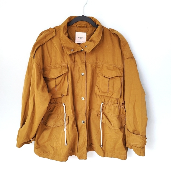 Mango Size XS Mustard Yellow Utility Jacket - Picture 1 of 8